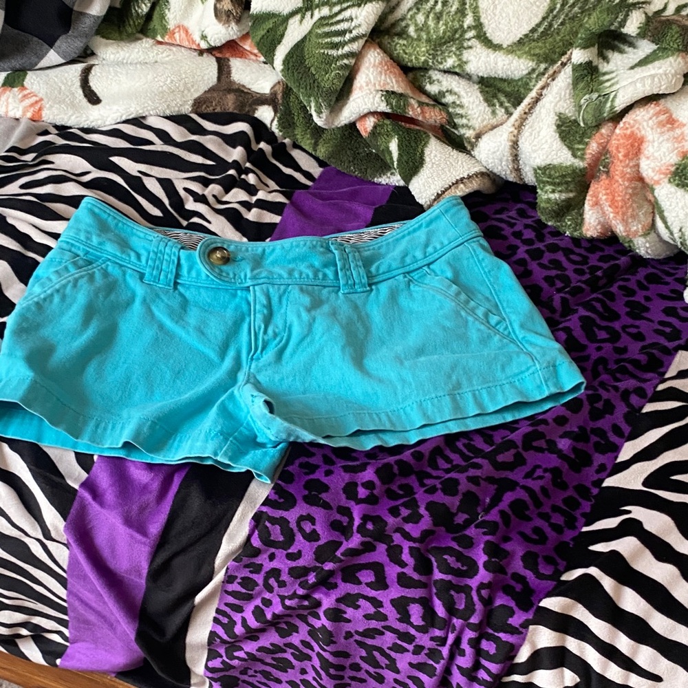 Aqua High Waist Women's Shorts